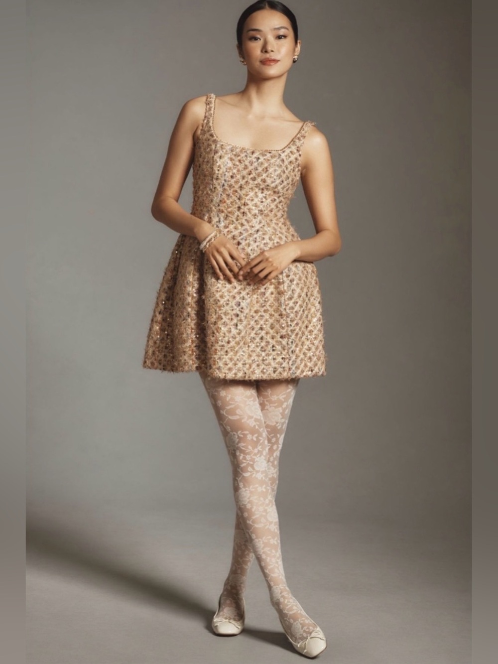 Maeve 🩰 Tweed Fit & Flare Mini Dress